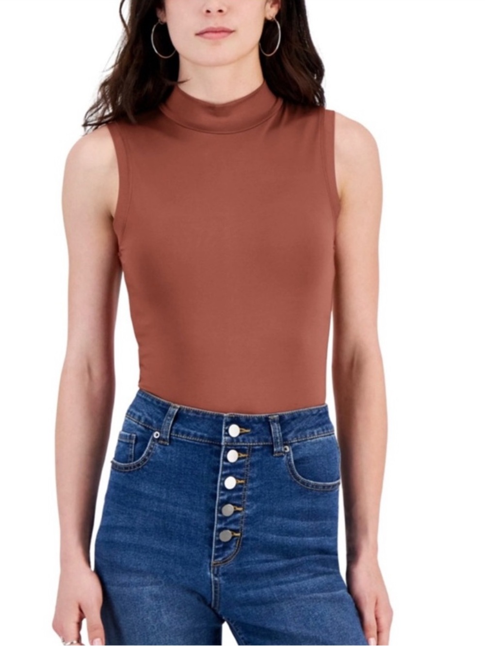 NWT Crave Fame Mock Neck Double Layer Bodysuit